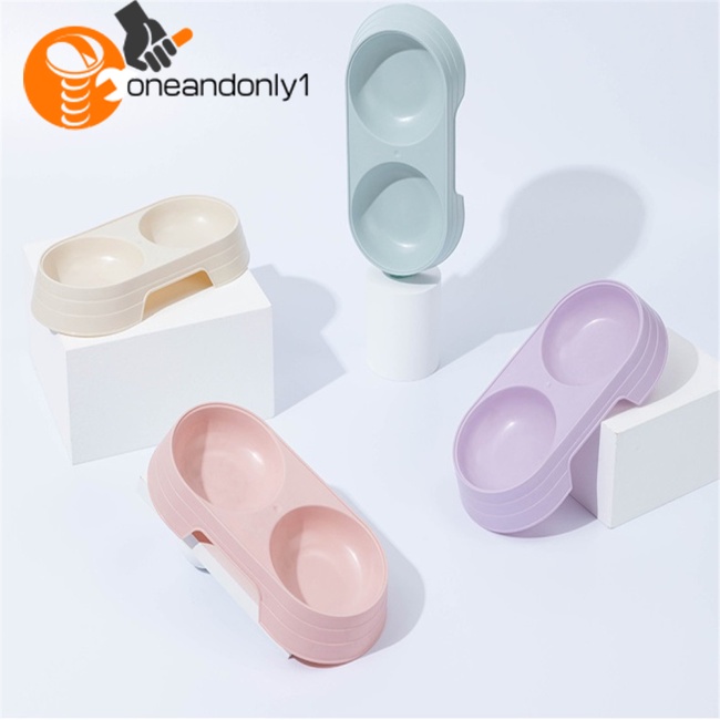 Khay Đựng Thức Ăn / Nước Uống Hai Ngăn Dành Cho Thú Cưng