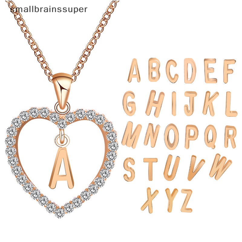 Vòng Cổ Choker Mặt Trái Tim Đính Đá 26 Chữ Cái A-Z Thời Trang Cho Nữ SBS