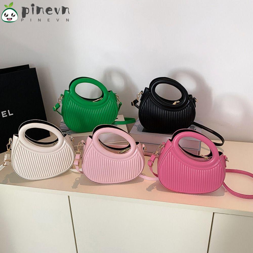 PINEVN Túi Xách Da Pu Mini Màu Trơn Thời Trang Cho Nữ