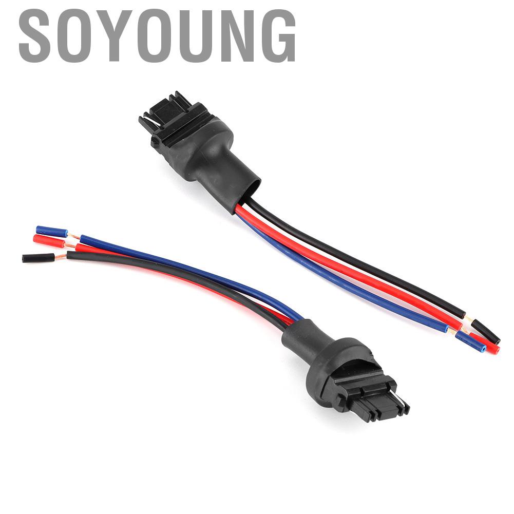 Soyoung Male Socket Connector 2Pcs 3157 Car Bulb Holder Adapter Wire for Turn Signal Light