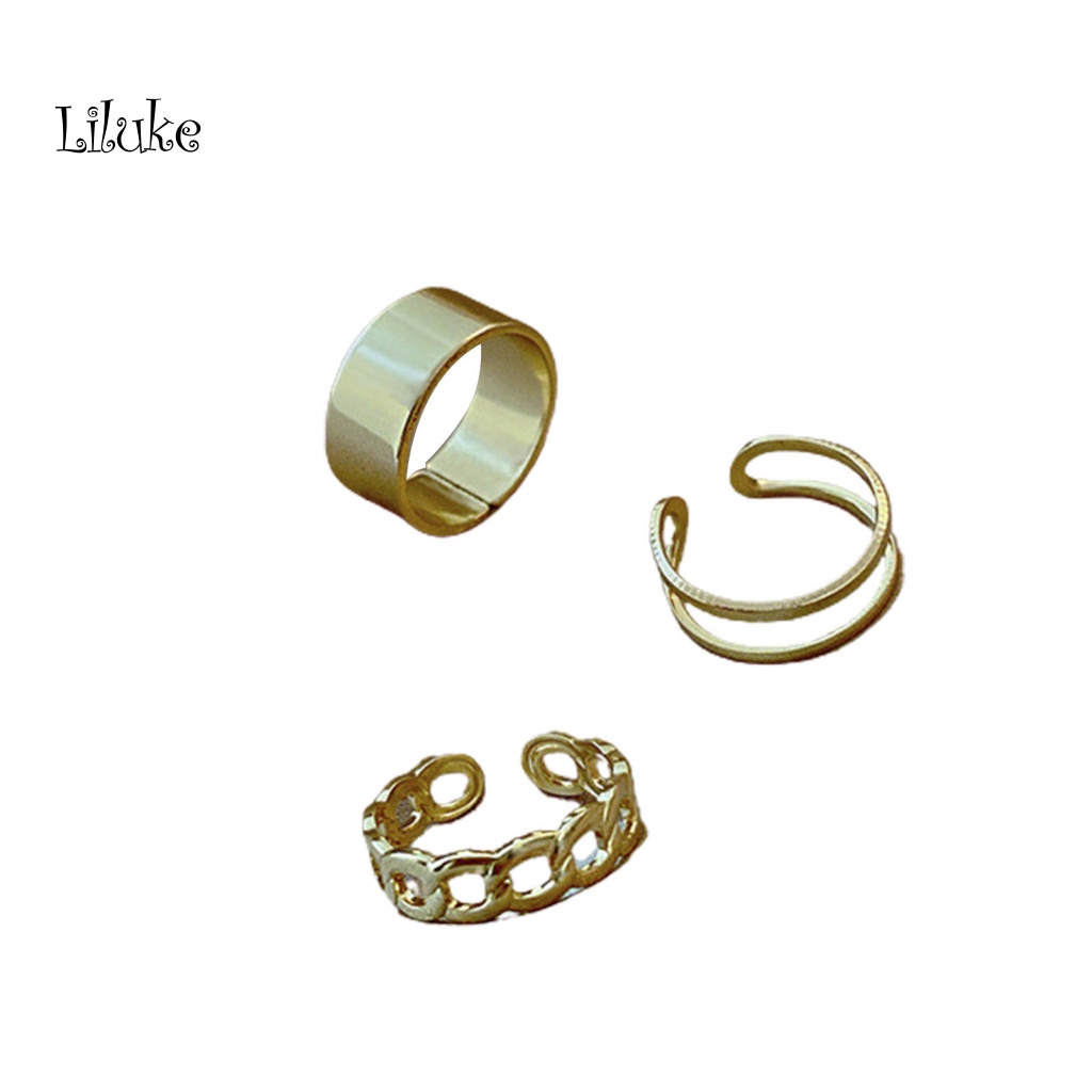 Bộ 3 Nhẫn Nữ Trang Phong Cách Retro Cá Tính