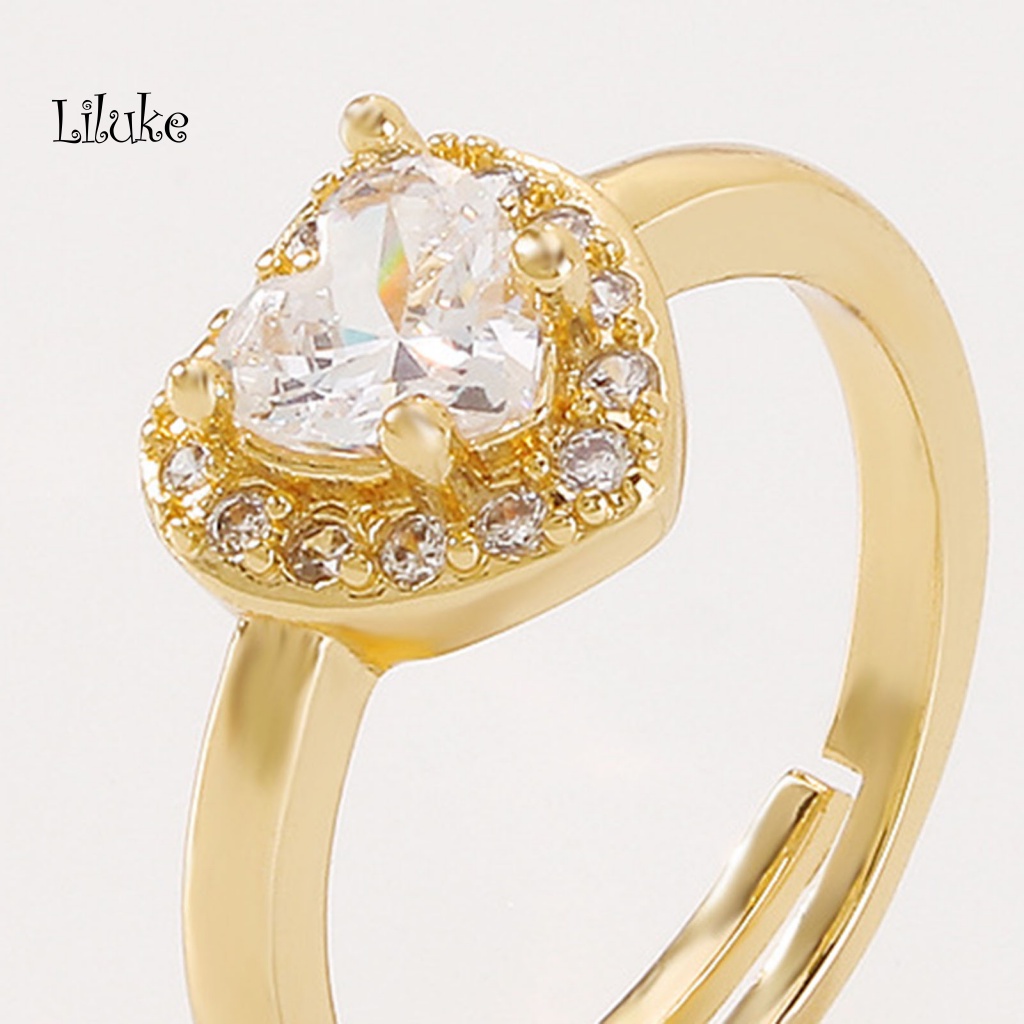 Nhẫn Đính Đá Họa Tiết Trái Tim Thời Trang Cho Nữ