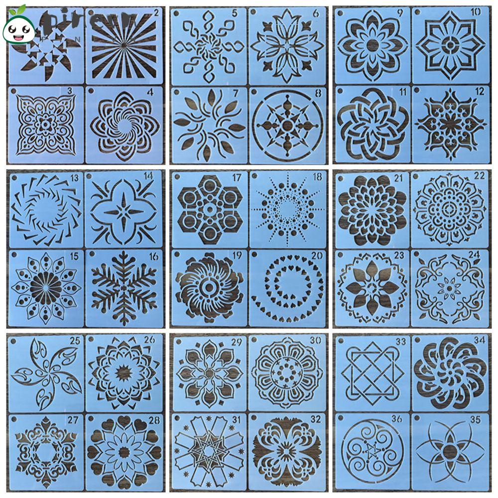 PINEVN Set 36 / 56 Khuôn Giấy Nến Hỗ Trợ Sơn Trang Trí Thủ Công