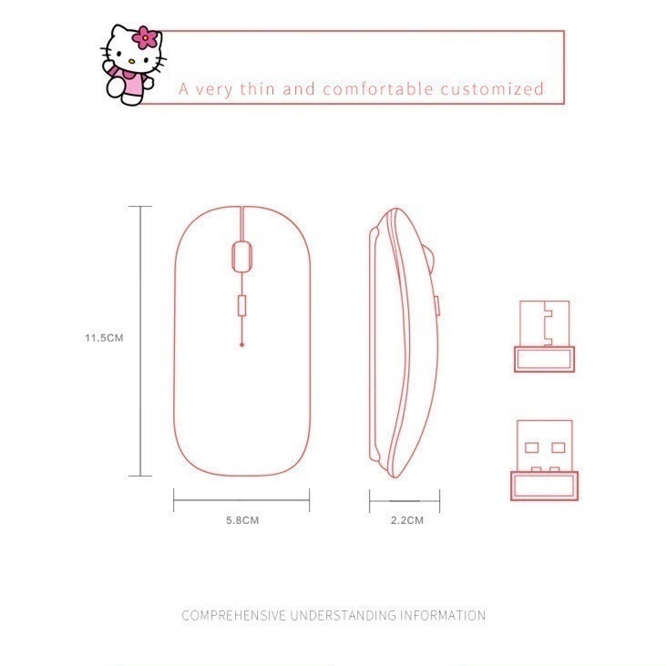 Bộ Chuột Không Dây 2.4GHz + Đệm Pin Siêu Mỏng Màu Xanh Dương / Trắng Hình Doraemon