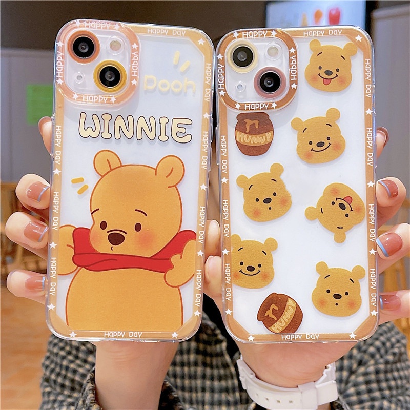 Ốp Điện Thoại TPU Mềm In Hình Gấu Bảo Vệ Camera Cho Iphone 14 Plus 13 Pro Max 12 11 X Xs Xr 8 7