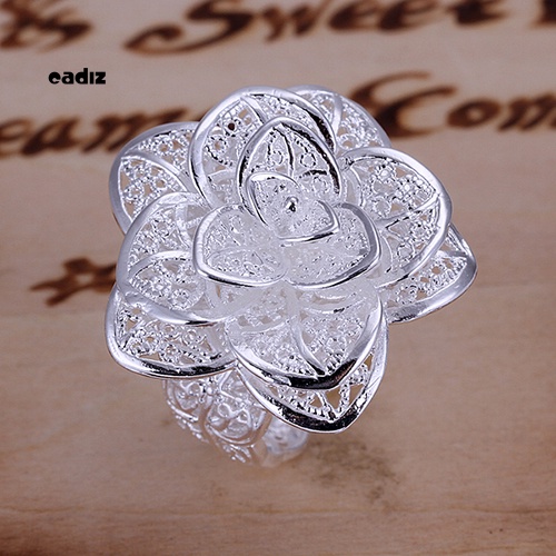 Nhẫn Hở Mạ Bạc Hình Hoa Thanh Lịch