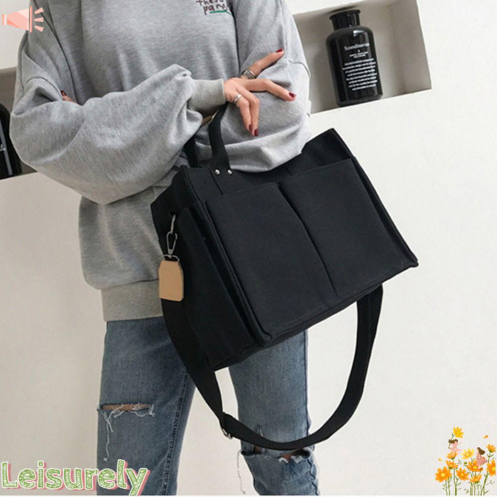 LEILY Túi vải Nhiều Ngăn Màu Sắc Đơn Giản Cho Nữ