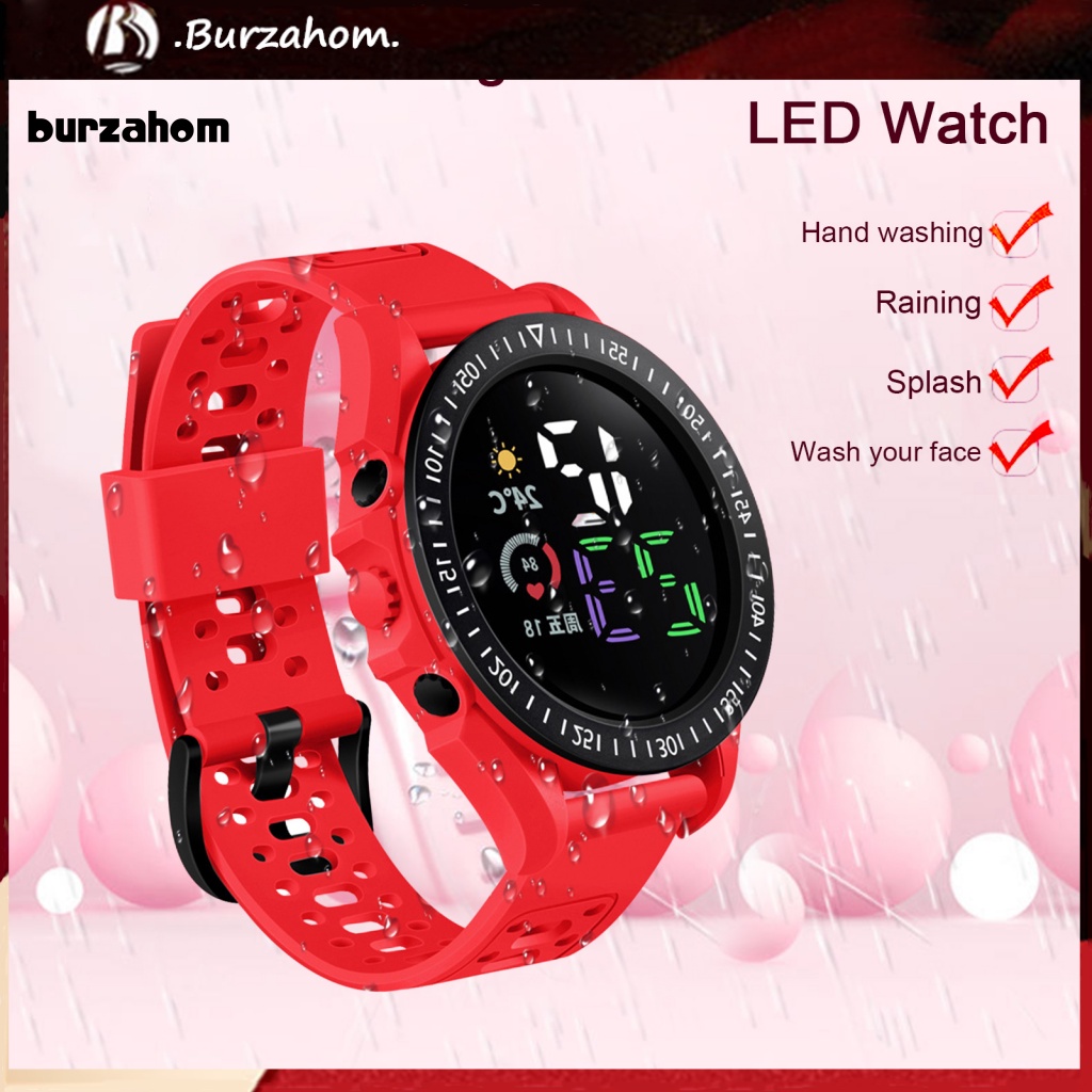 Đồng Hồ Điện Tử Màn Hình LED Dây Silicone Chống Nước Thoải Mái Cho Bé