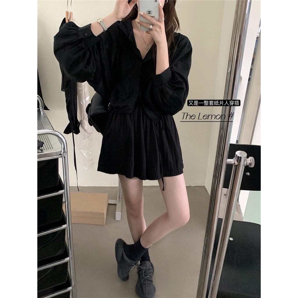 Quần ngắn ống rộng Dây Rút Phong Cách Hàn Quốc Thời Trang Mùa Hè Hàng Mới Dành Cho Bạn Nữ