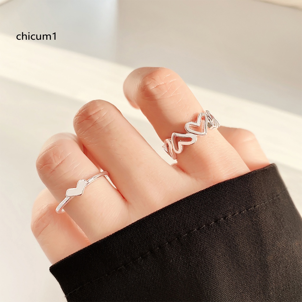 1 Cặp Nhẫn Đeo Ngón Tay Màu Sắc Xinh Xắn Lãng Mạn Dành Cho Nữ