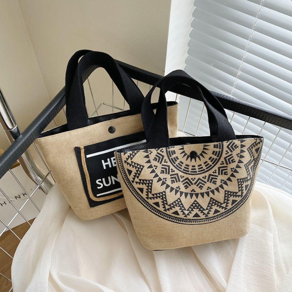 LOMBARD Túi Xách Vải Canvas Cỡ Lớn Phối Tua Rua Đa Năng Phong Cách Nhật Bản