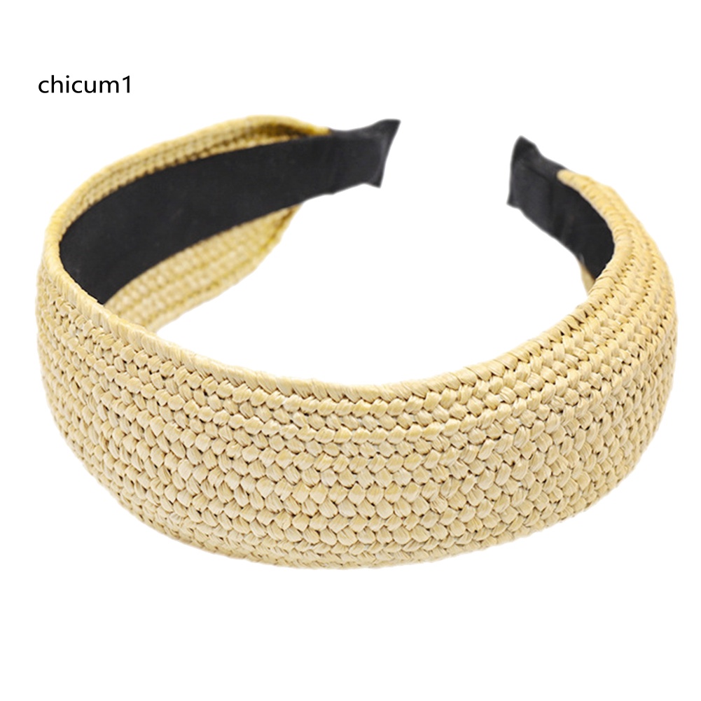 Băng Đô Đan Sợi Rơm Thời Trang Hè Cho Nữ