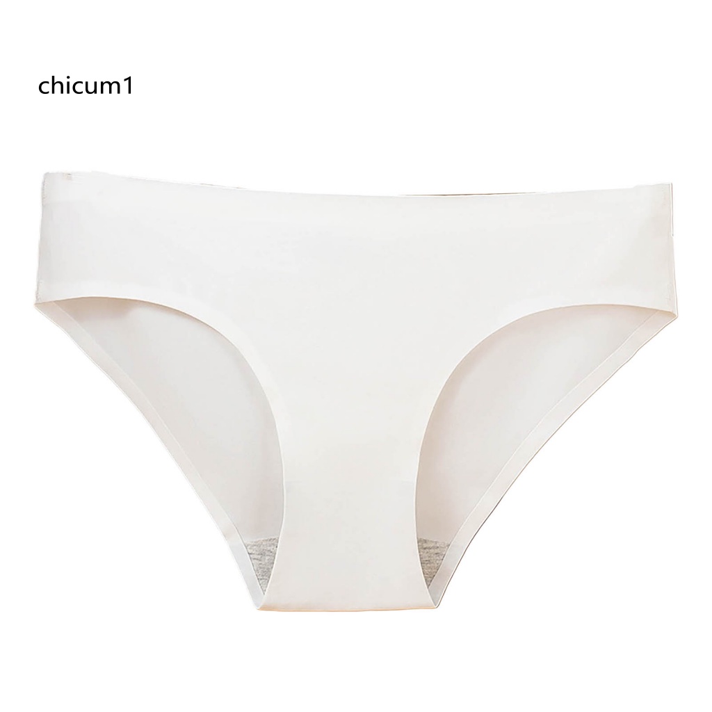 Quần Lót Lụa Lạnh Không Đường May Độ Co Giãn Cao Mịn Màng Đơn Giản Dành Cho Nữ