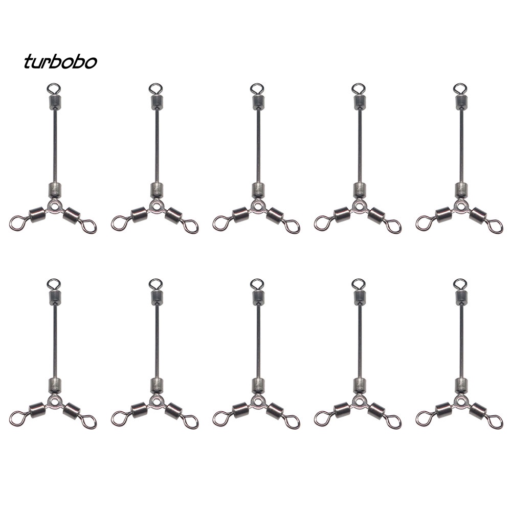 Set 10 Phụ Kiện Câu Cá 3 Chiều Xoay Được Bằng Thép Không Gỉ