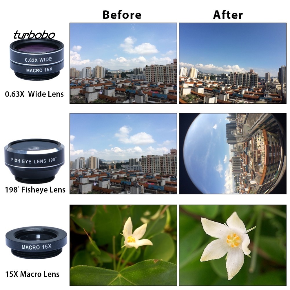 Lens Góc Rộng Xoay 198 Độ 15X Macro Cho Điện Thoại iPhone