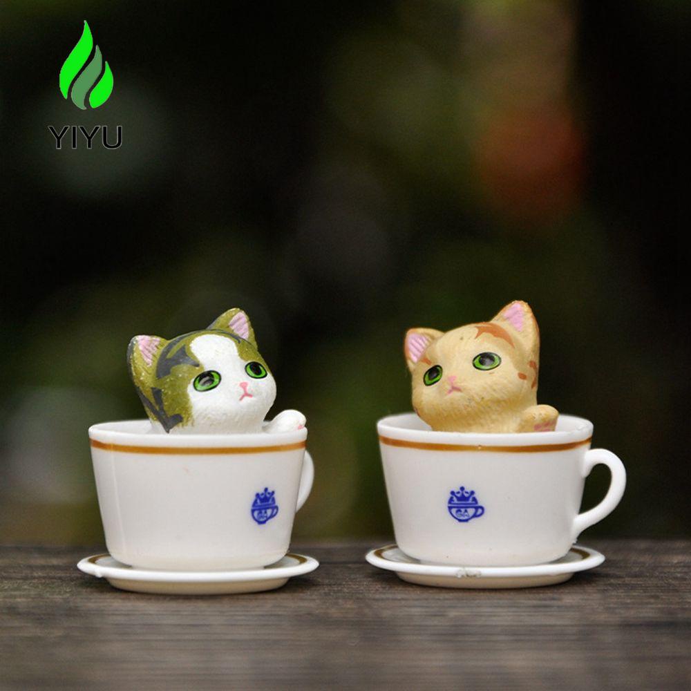 YIYU Mô Hình Chó / Mèo Mini Trang Trí Bánh Kem Sinh Nhật / Tiểu Cảnh