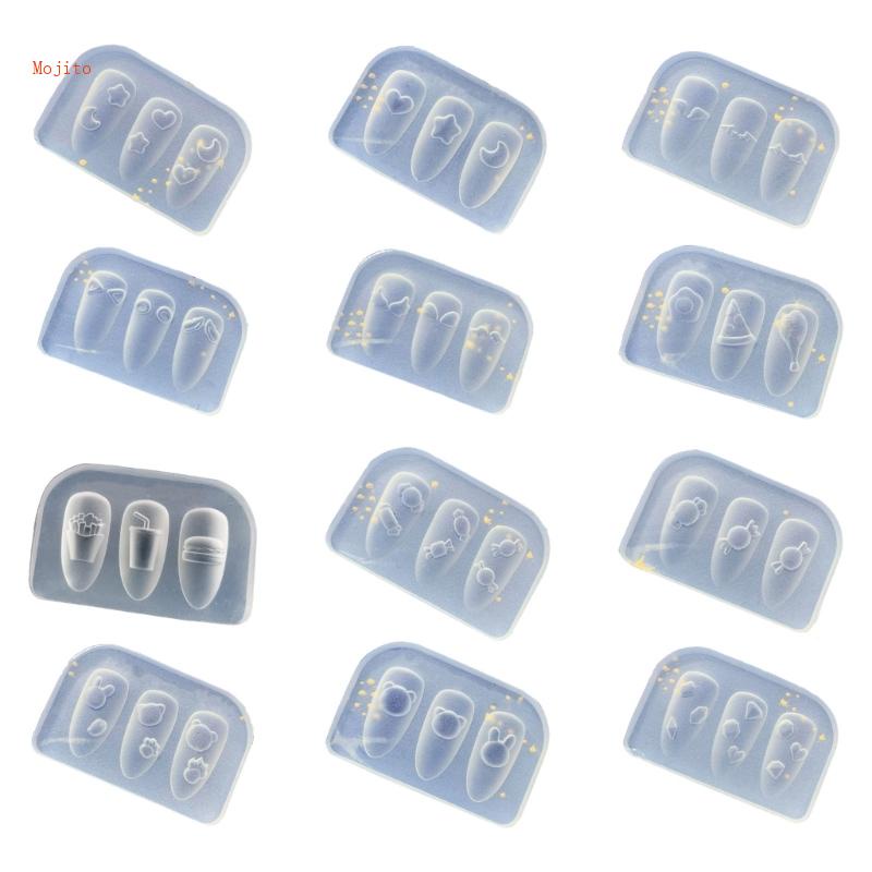 Khuôn Silicone Tạo Hình Trang Trí Móng Tay 3D DIY