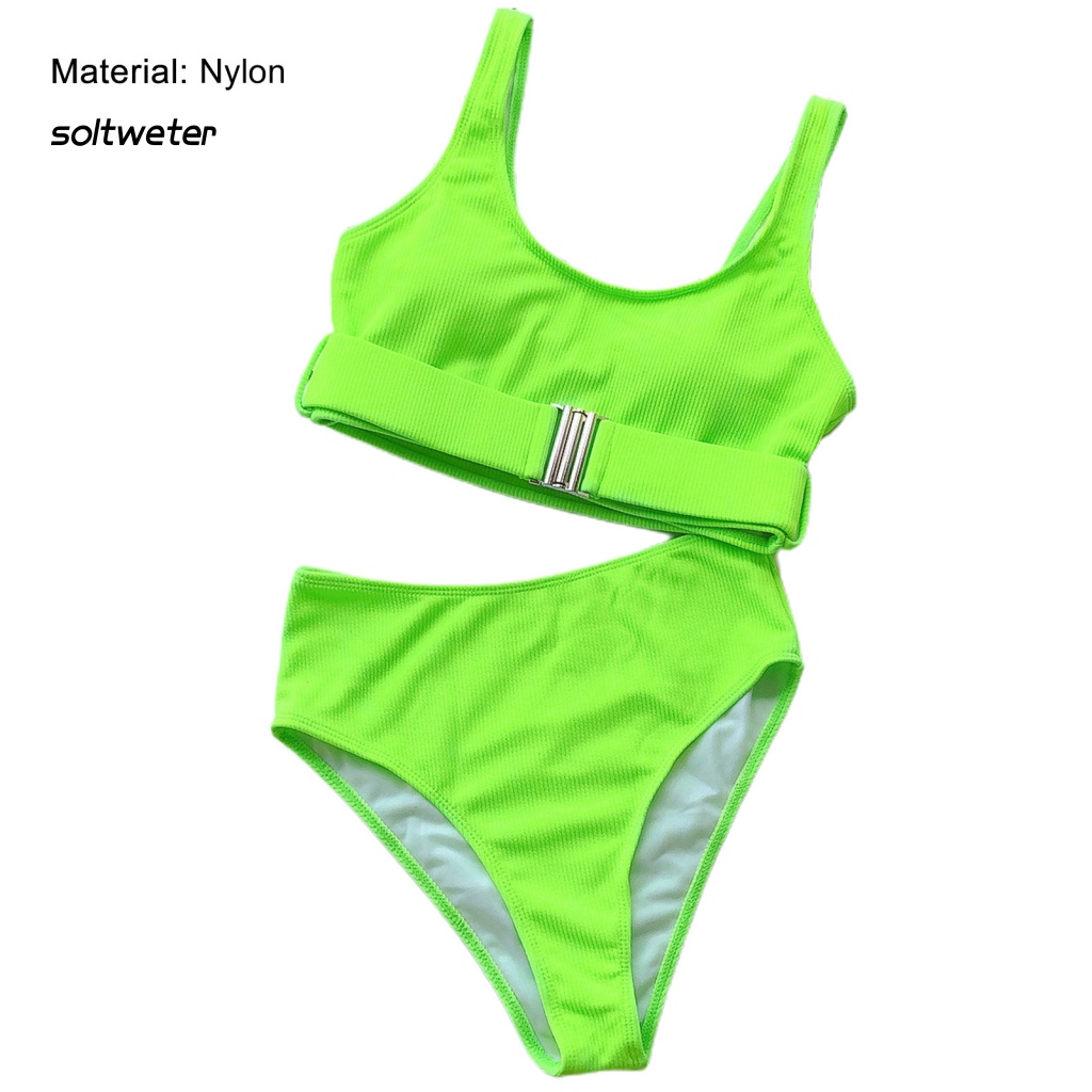 Bộ Đồ Bơi 2 Mảnh Màu Sắc Thời Trang Gợi Cảm Cho Nữ
