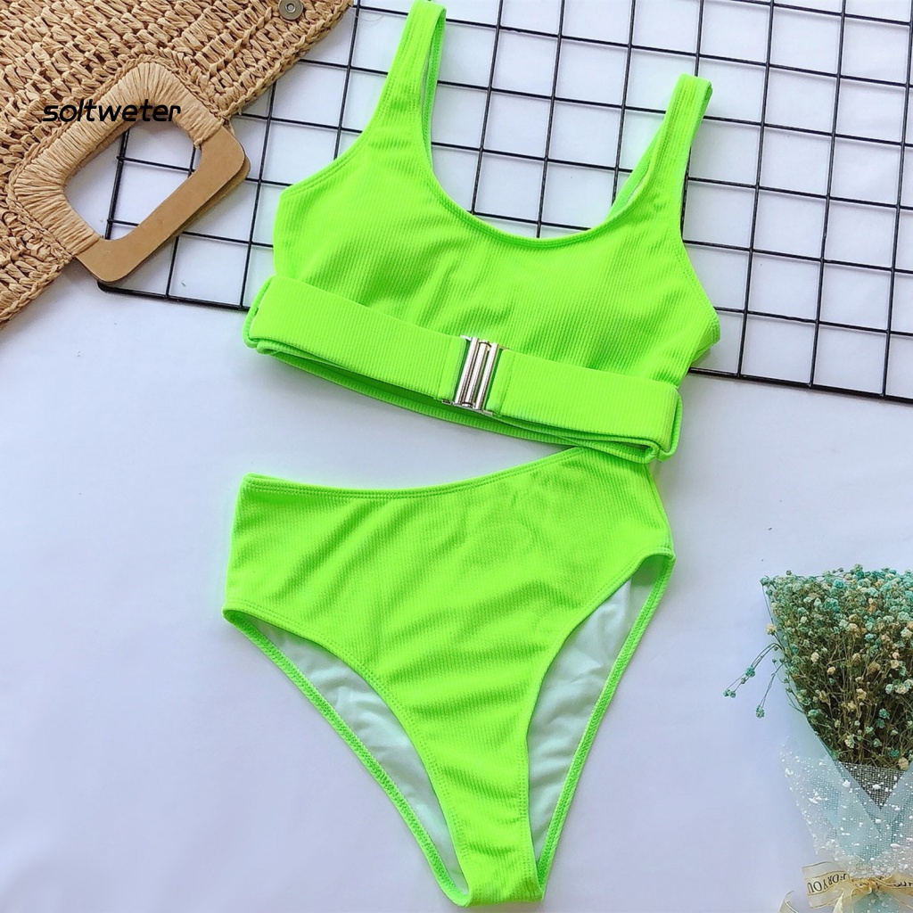 Bộ Đồ Bơi 2 Mảnh Màu Sắc Thời Trang Gợi Cảm Cho Nữ