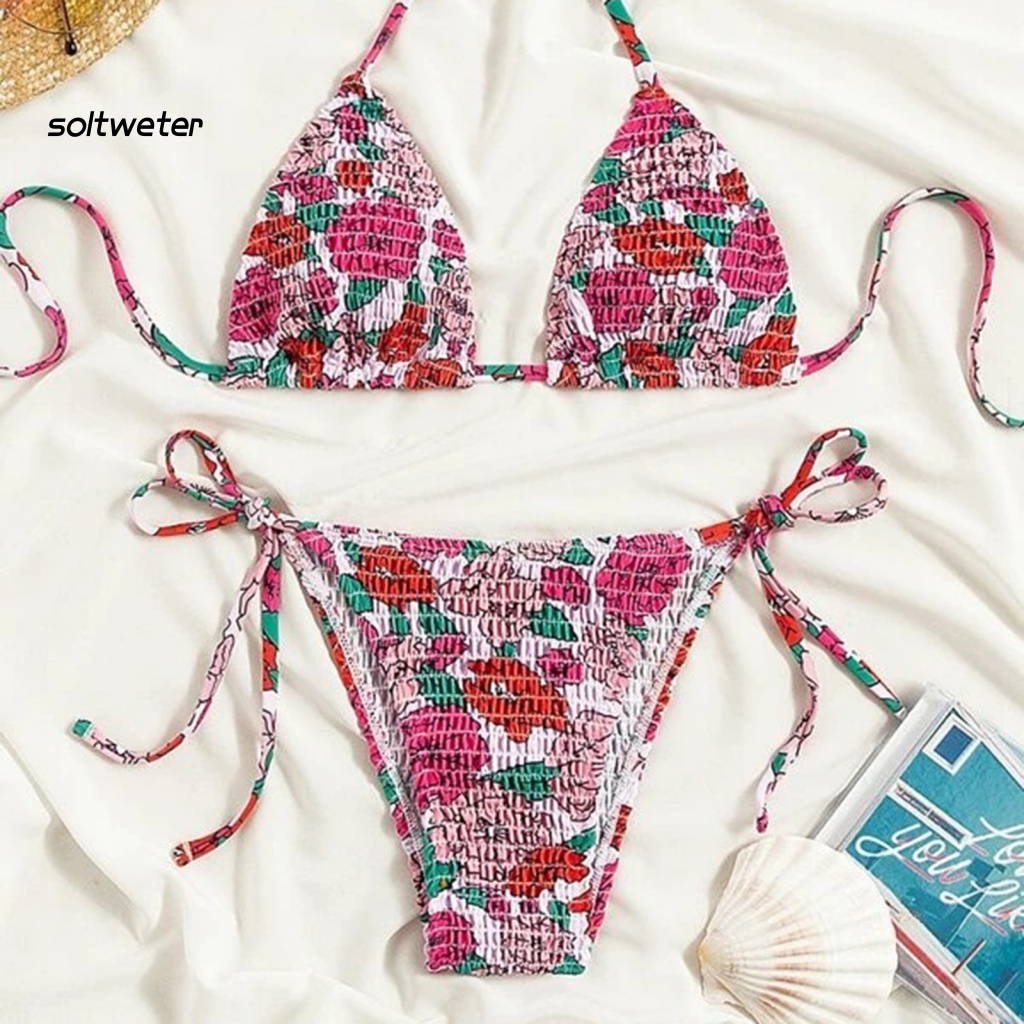 Bộ Đồ Bơi Bikini 2 Mảnh Họa Tiết Hoa Thời Trang Cho Nữ