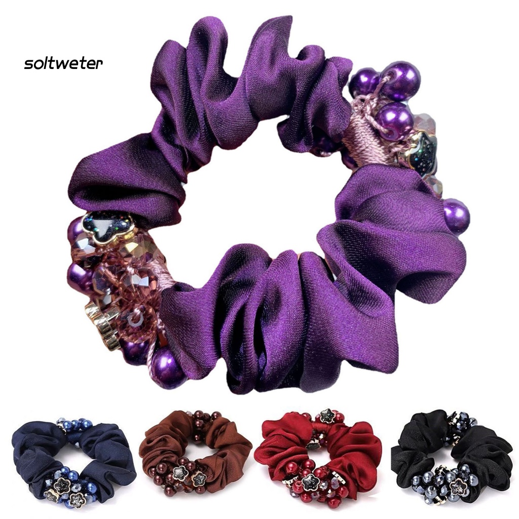 Dây Cột Tóc Scrunchies Bằng Vải Siêu Mềm Siêu Nhẹ Co Giãn Chống Trượt Sang Trọng Cho Nữ
