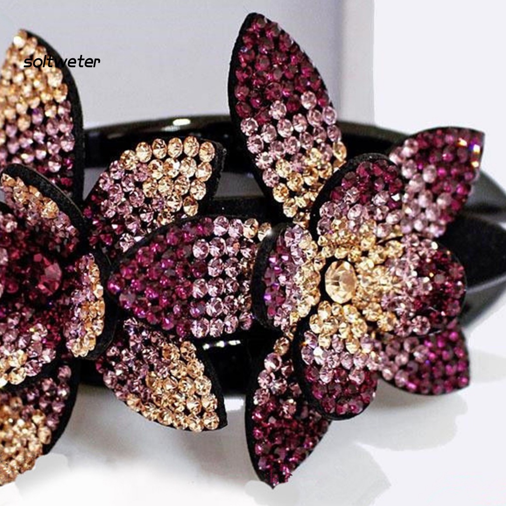 Kẹp Tóc Đính Đá Lấp Lánh Chống Trượt Tiện Dụng