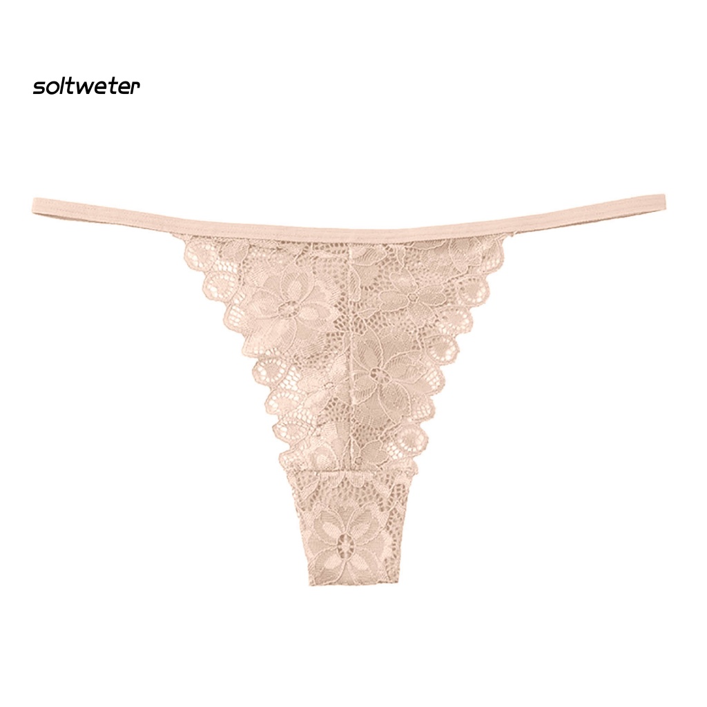 Quần Lót Lọt Khe Chữ T Vải Cotton Ren Rỗng Phối Đáy Thấp Thời Trang Quyến Rũ Cho Nữ
