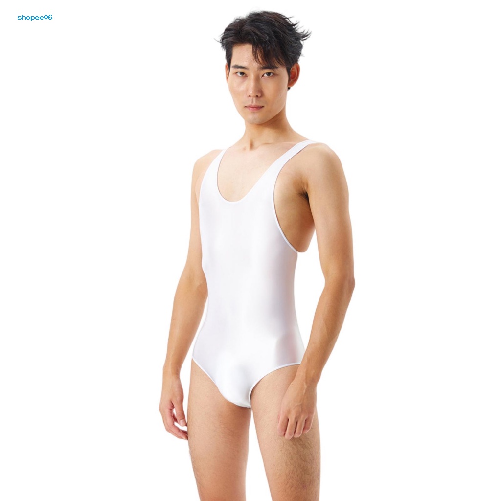 Bộ Đồ Lót Áo Liền Quần Bằng Lụa Màu Sắc Trơn Độ Co Giãn Cao Quyến Rũ Cho Nam