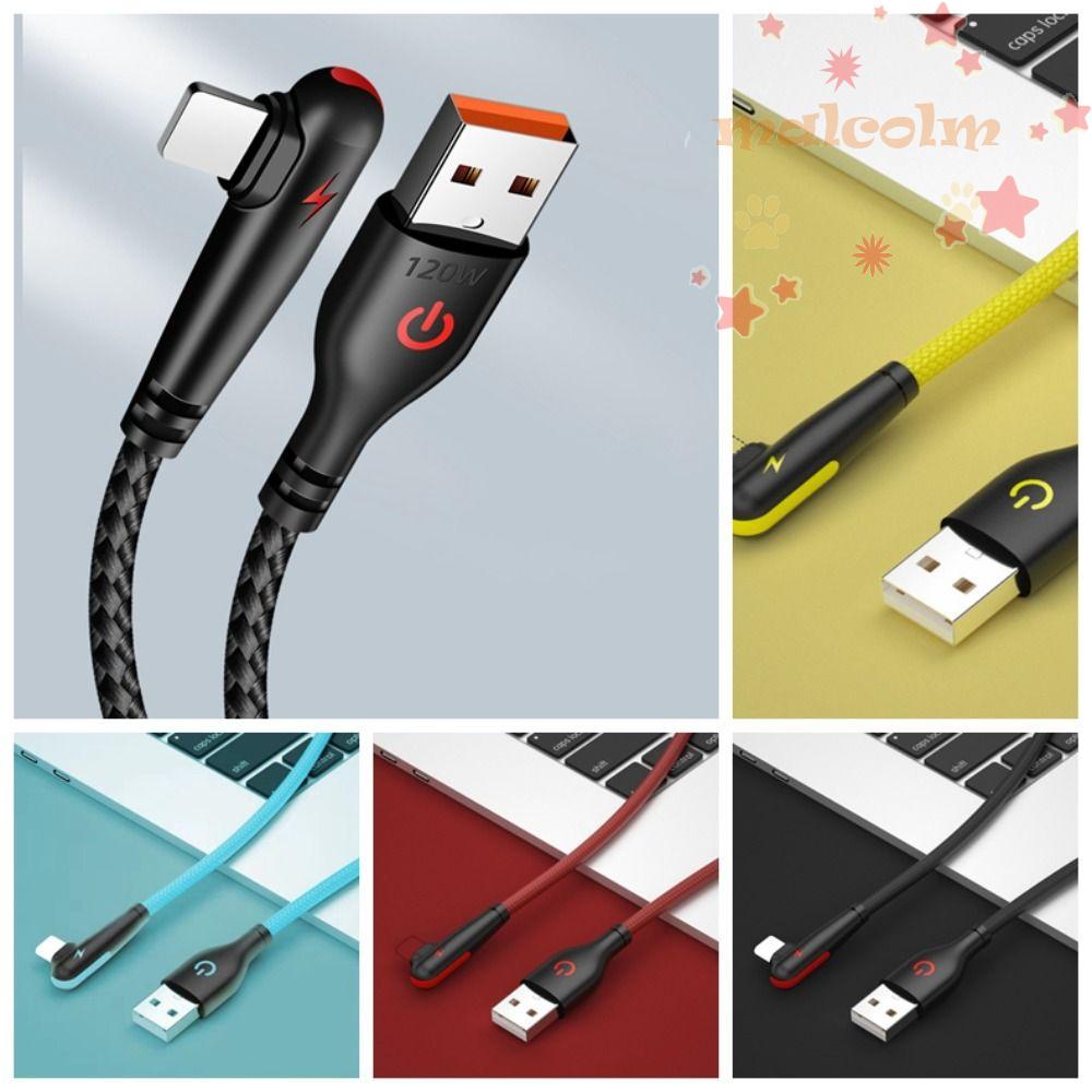 MALCOLM Cáp Sạc Nhanh / Truyền Dữ Liệu Đầu USB Type C 90 Độ 120W 6A Cho Điện Thoại Di Động