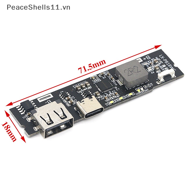 Bảng Mạch Sạc Nhanh 18650 QC3.0 Dual USB 18W Type-C DIY