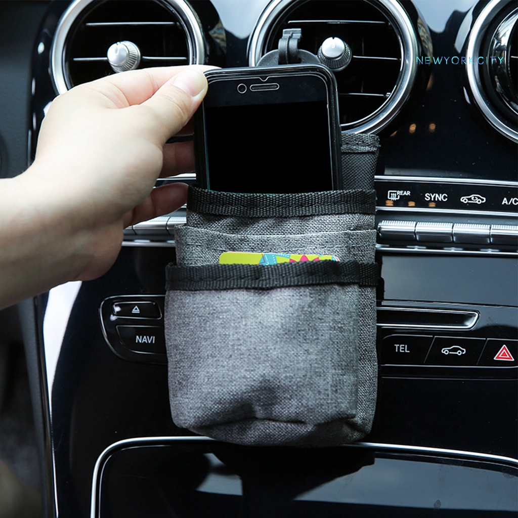 Túi Vải Oxford Đựng Điện Thoại Đa Năng Gắn Khe Điều Hòa Xe Hơi