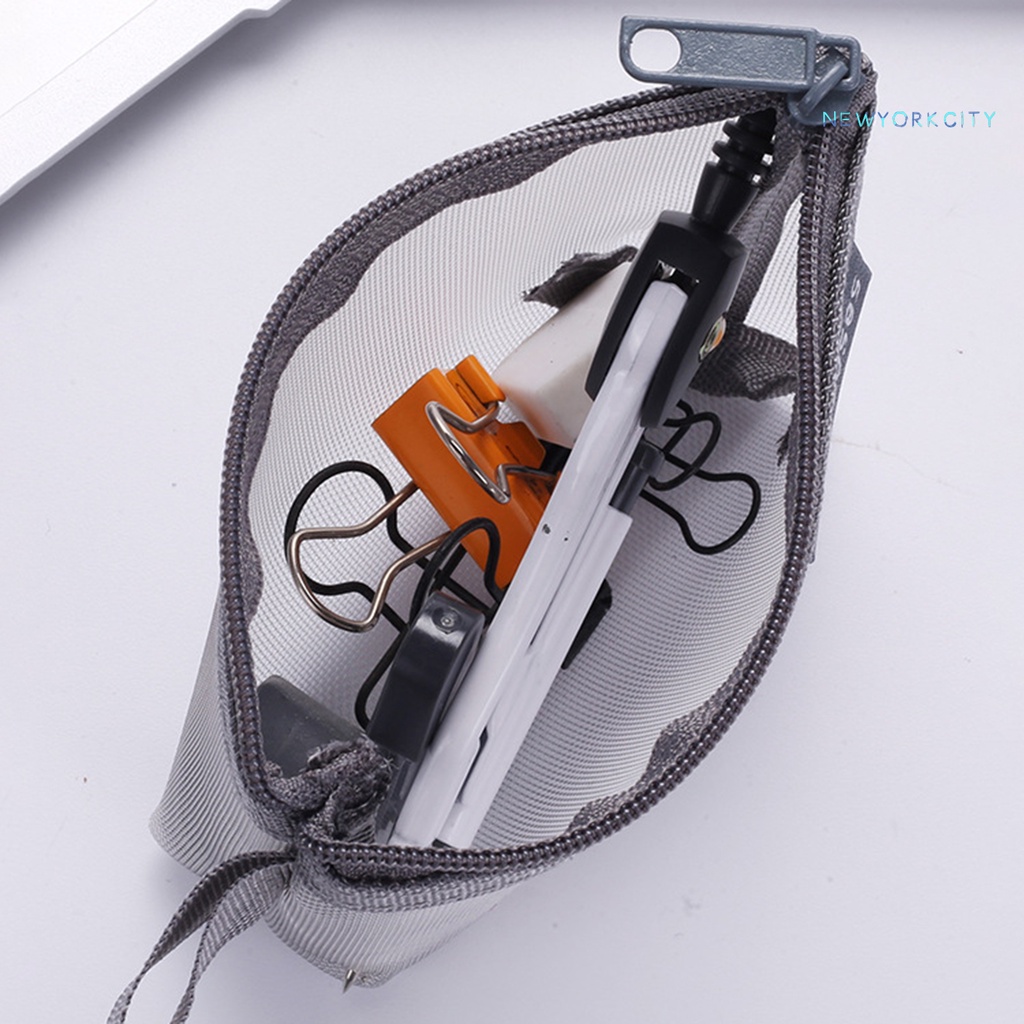 Ví Đựng Bút Bằng Nilon Phối Lưới Sức Chứa Lớn Siêu Nhẹ Có Thể Gấp Gọn Tiện Dụng