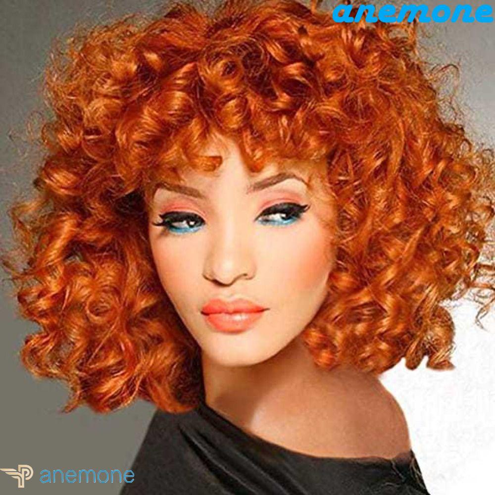 ANEMONE Tóc Giả Xoăn Dài Màu Nâu Tự Nhiên Bằng Sợi Tổng Hợp Chịu Nhiệt Cao Dành Cho Nữ
