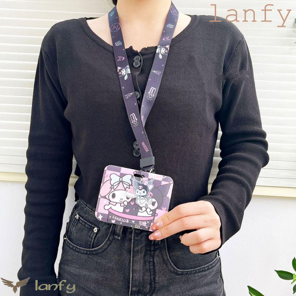 LANFY Vỏ Bọc Thẻ Xe Buýt Kèm Móc Khóa Họa Tiết Hoạt Hình Melody Dễ Thương