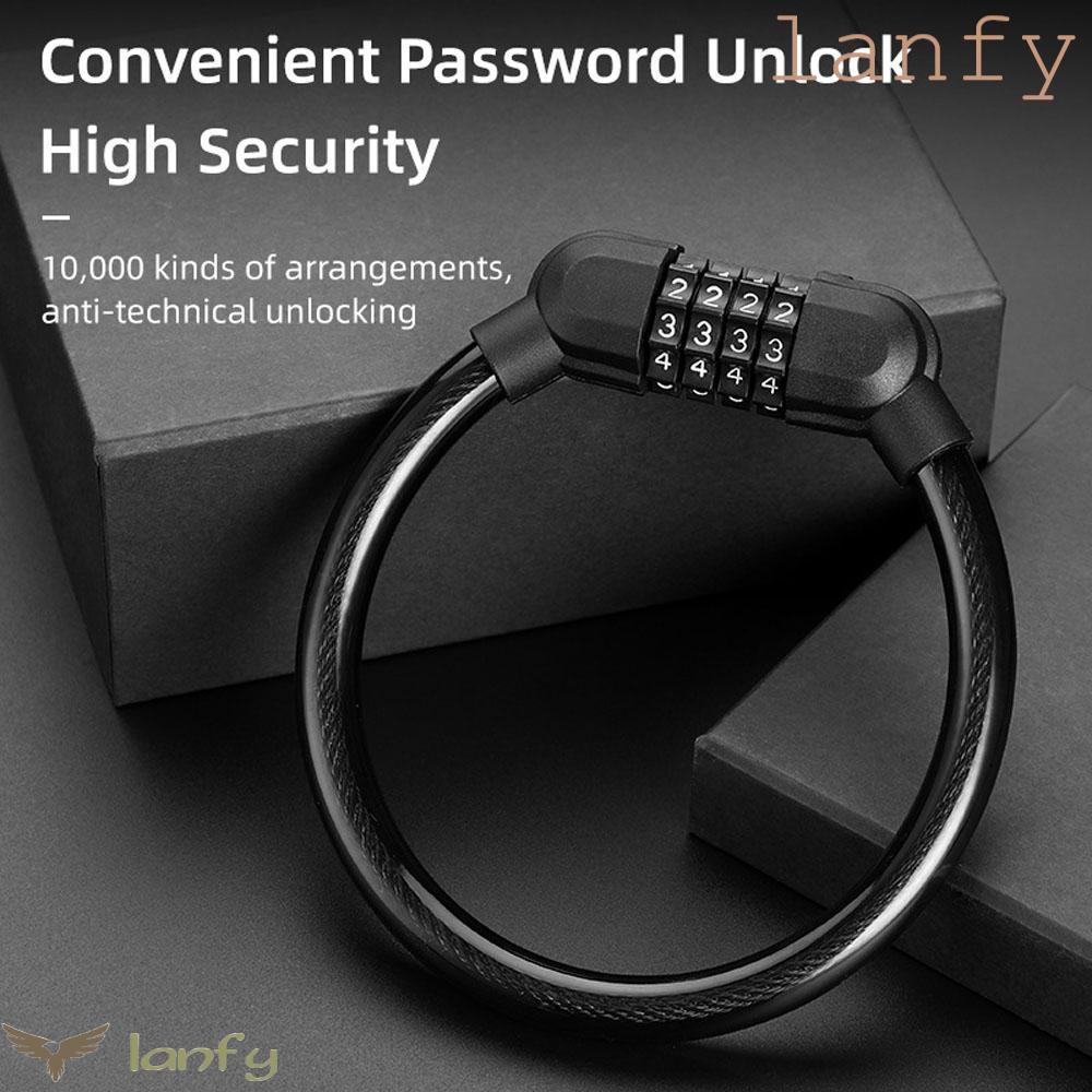 LANFY Dây Khóa Xe Đạp Kết Hợp Mật Khẩu