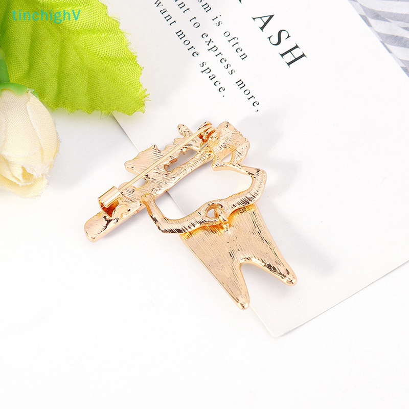 [TinchighV] Ghim Cài Áo Kim Loại Tráng Men Hình Bàn Chải Đánh Răng Cá Tính Dùng Làm Quà Tặng Y Tá [