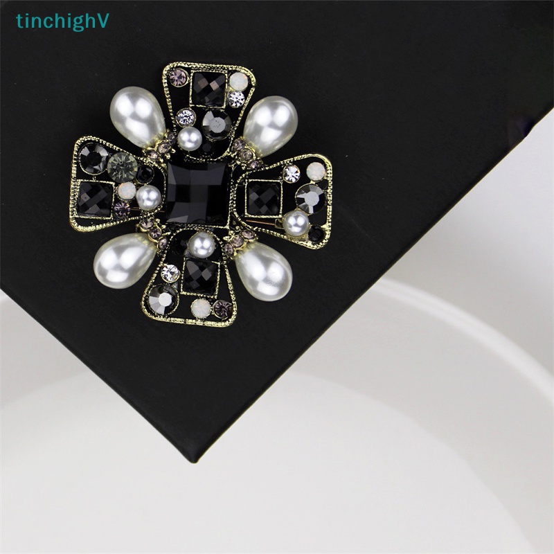 [TinchighV] Trâm Cài Áo Khoác Vest Đính Ngọc Trai Hình Chữ Thập Phong Cách Baroque Cổ Điển [Mới]