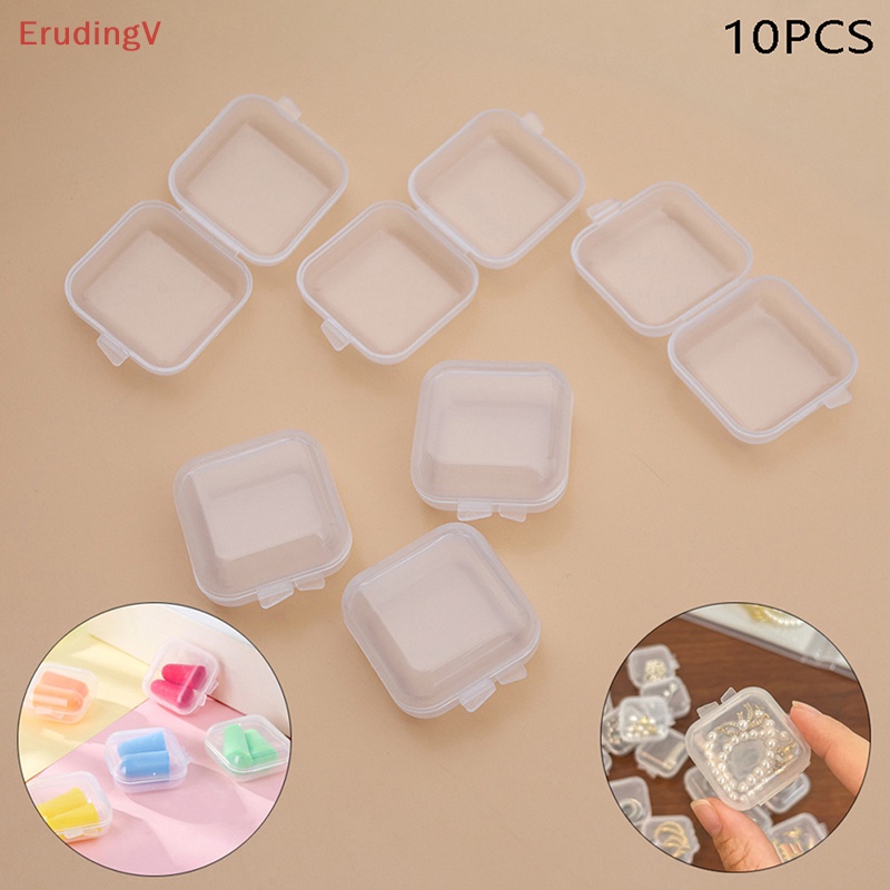 Set 10 Hộp Nhựa Vuông Nhỏ Trong Suốt Đựng Trang Sức