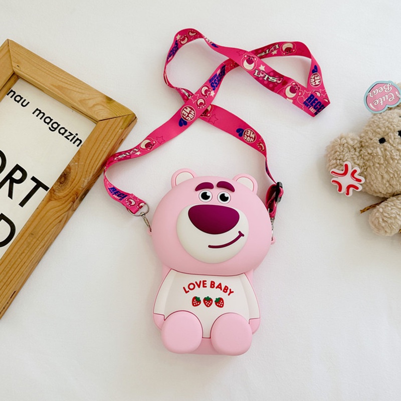 Túi Đeo Chéo Vai Hình Gấu Dâu Tây Dễ Thương Cho Bé Gái Se7en