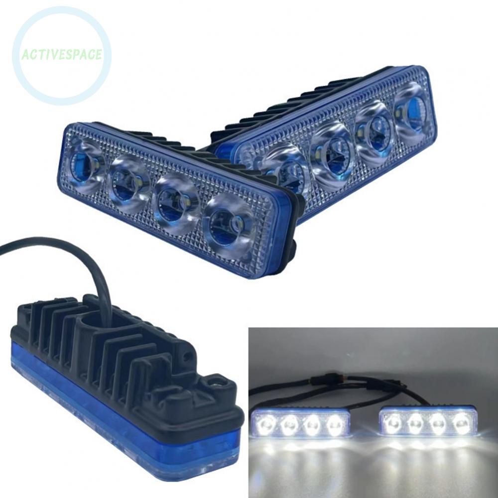 ⚡READYSTOCK⚡Car 4 LED DRL Lights White 2PCS 6000K-7000K Accessories Daytime Running Lights