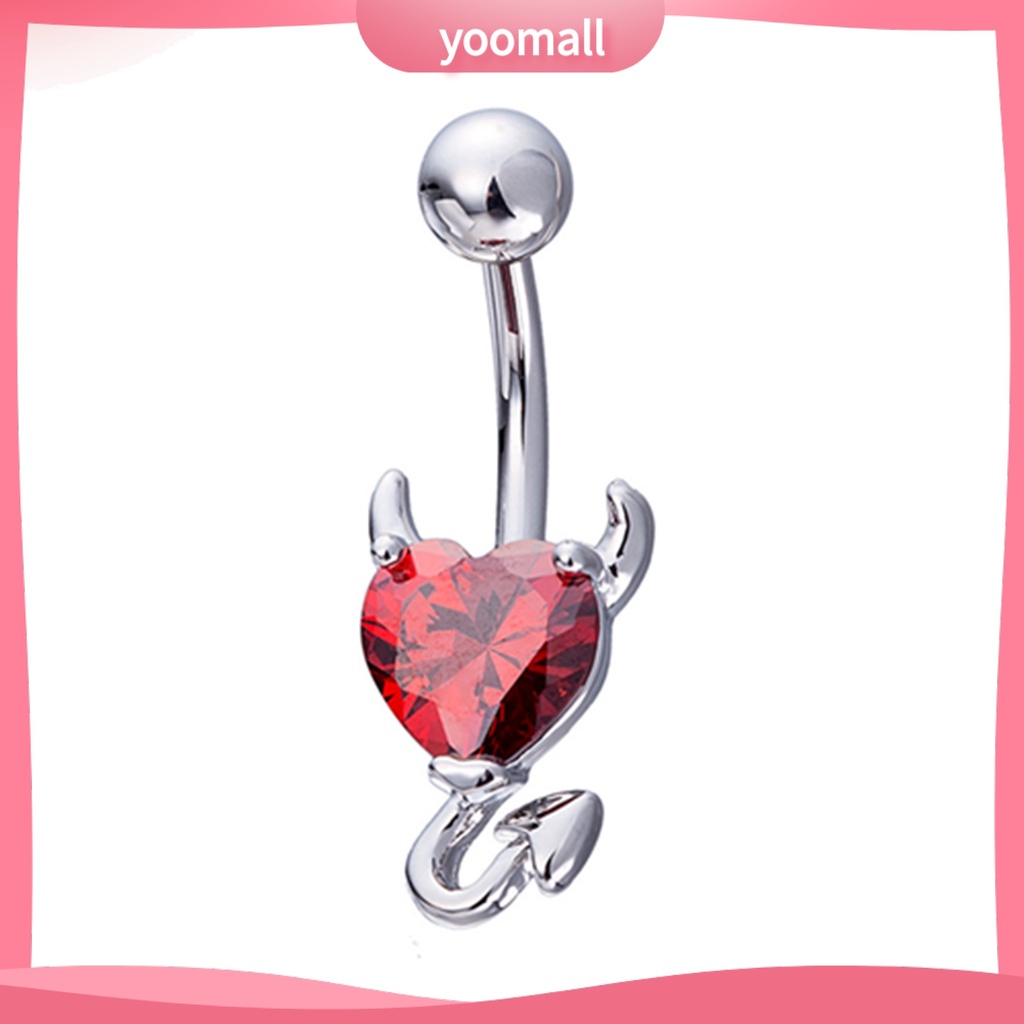 Khuyên Rốn Hình Trái Tim Đính Đá Thời Trang Gợi Cảm