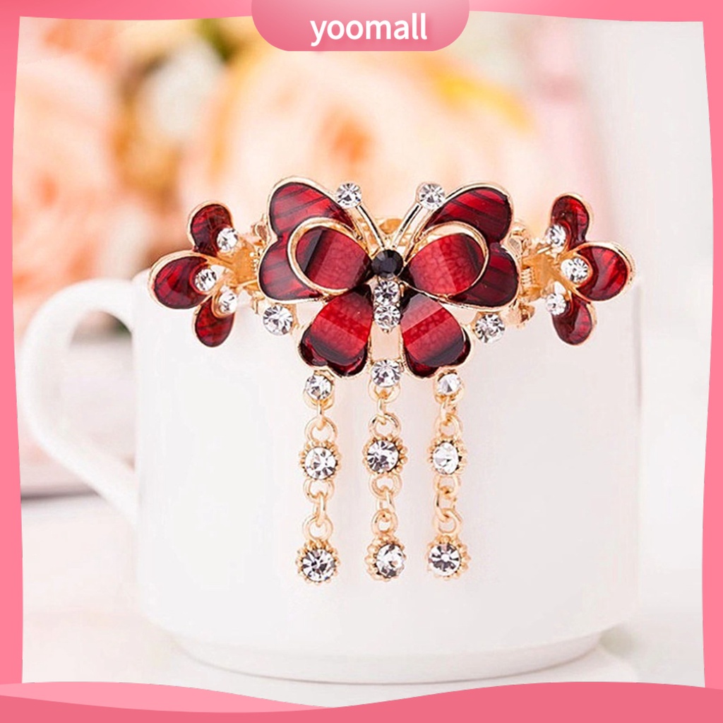Kẹp Tóc Hình Hoa Đính Đá Lấp Lánh Phong Cách Vintage