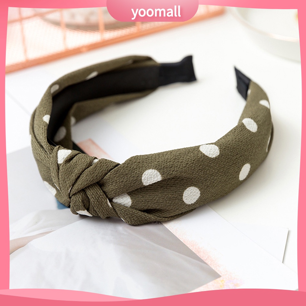 Băng Đô Nơ Cài Tóc Họa Tiết Chấm Bi Thời Trang Cho Nữ