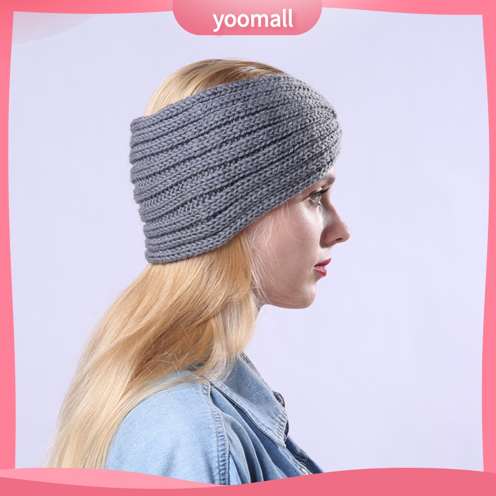 Băng Đô Dệt Kim Co Giãn Giữ Ấm Mùa Thu Đông Cho Nữ