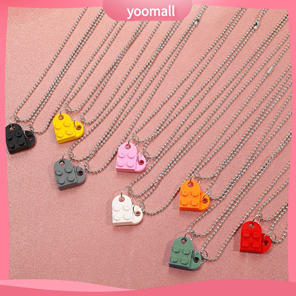 Set 2 Vòng Cổ Choker Hình Mảnh Ghép Trái Tim Cho Cặp Đôi