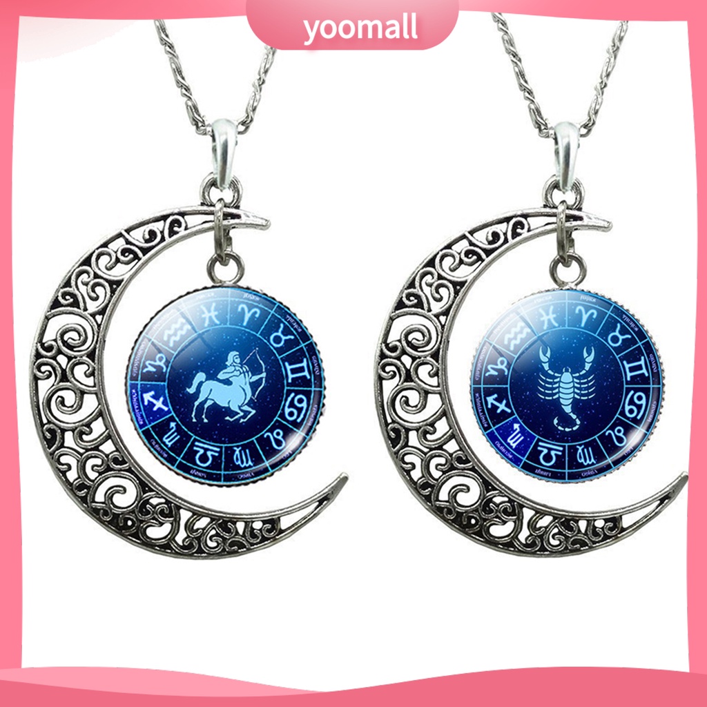 Vòng cổ Mặt Hình 12 Chòm Sao Đính Đá Quý Nhân Tạo Thời Trang Unisex