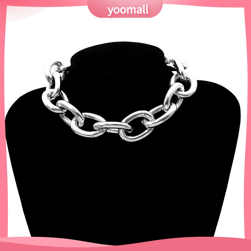 [YM] Vòng Cổ Choker Dây Xích Bóng Mắt Xích Lớn Trang Trí Phong Cách Punk Dành Cho Nữ