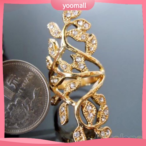 Nhẫn Hình Chiếc Lá Đính Đá Thời Trang Dành Cho Nữ