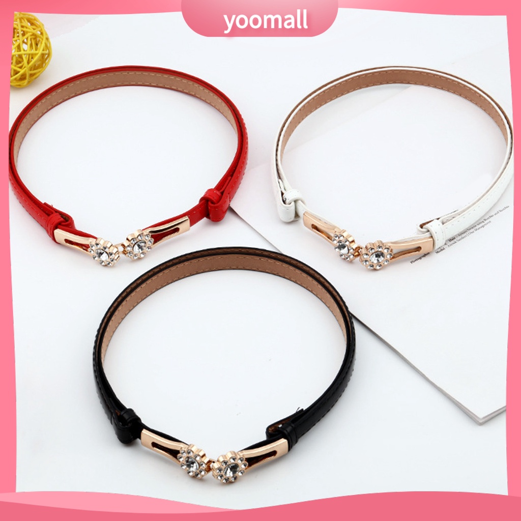 [YM] Thắt Lưng Thắt Lưng Giả Da Đính Đá Sáng Bóng Trang Trí Đơn Giản Trọng Lượng Nhẹ Tiện Lợi Dành Cho Mặc Hàng Ngày