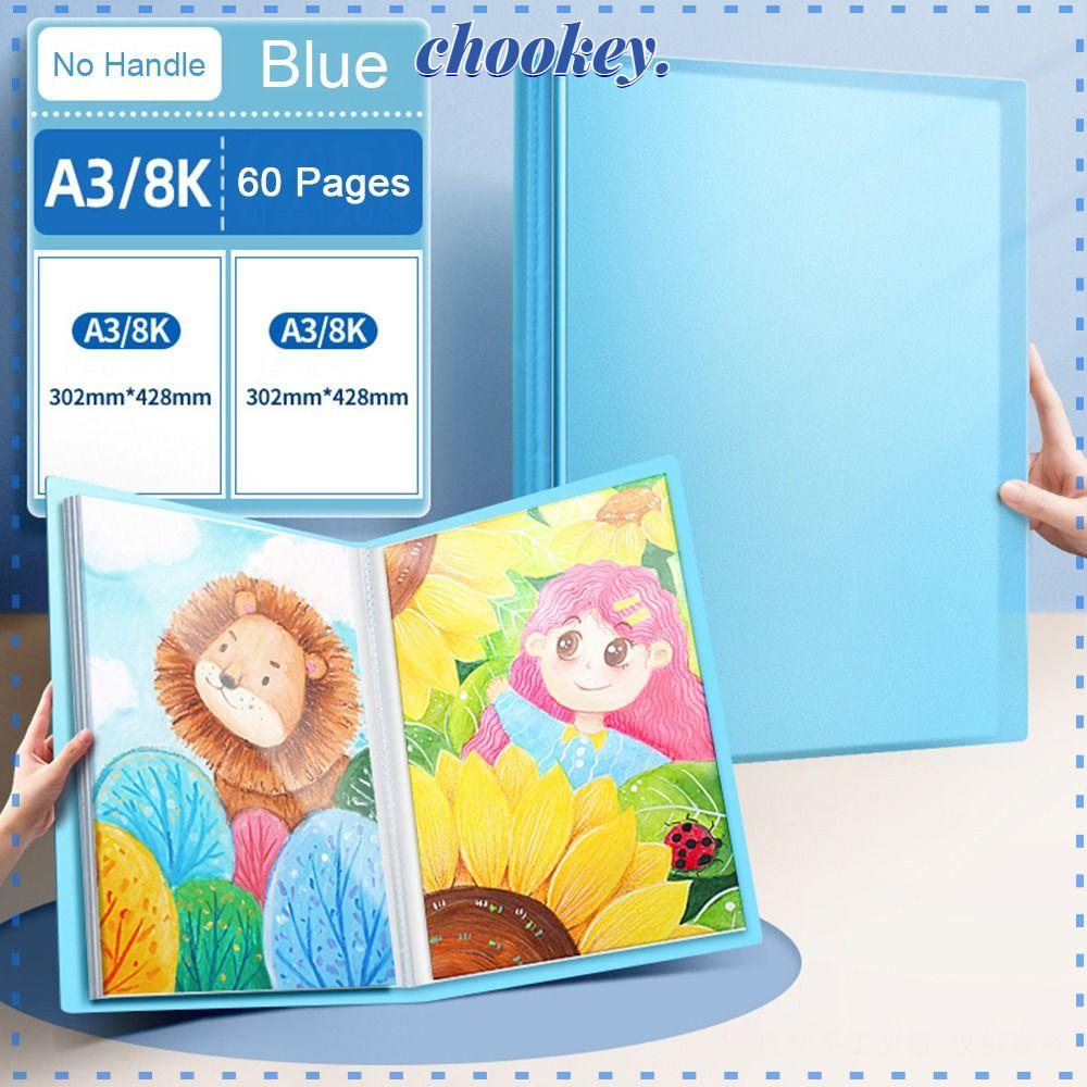 CHOOKEY Cuốn Album Đựng Tranh Ảnh / Tài Liệu Khổ A3 / 8K Trong Suốt Siêu Bền Tiện Dụng Cho Bé